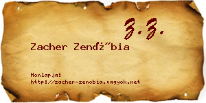 Zacher Zenóbia névjegykártya